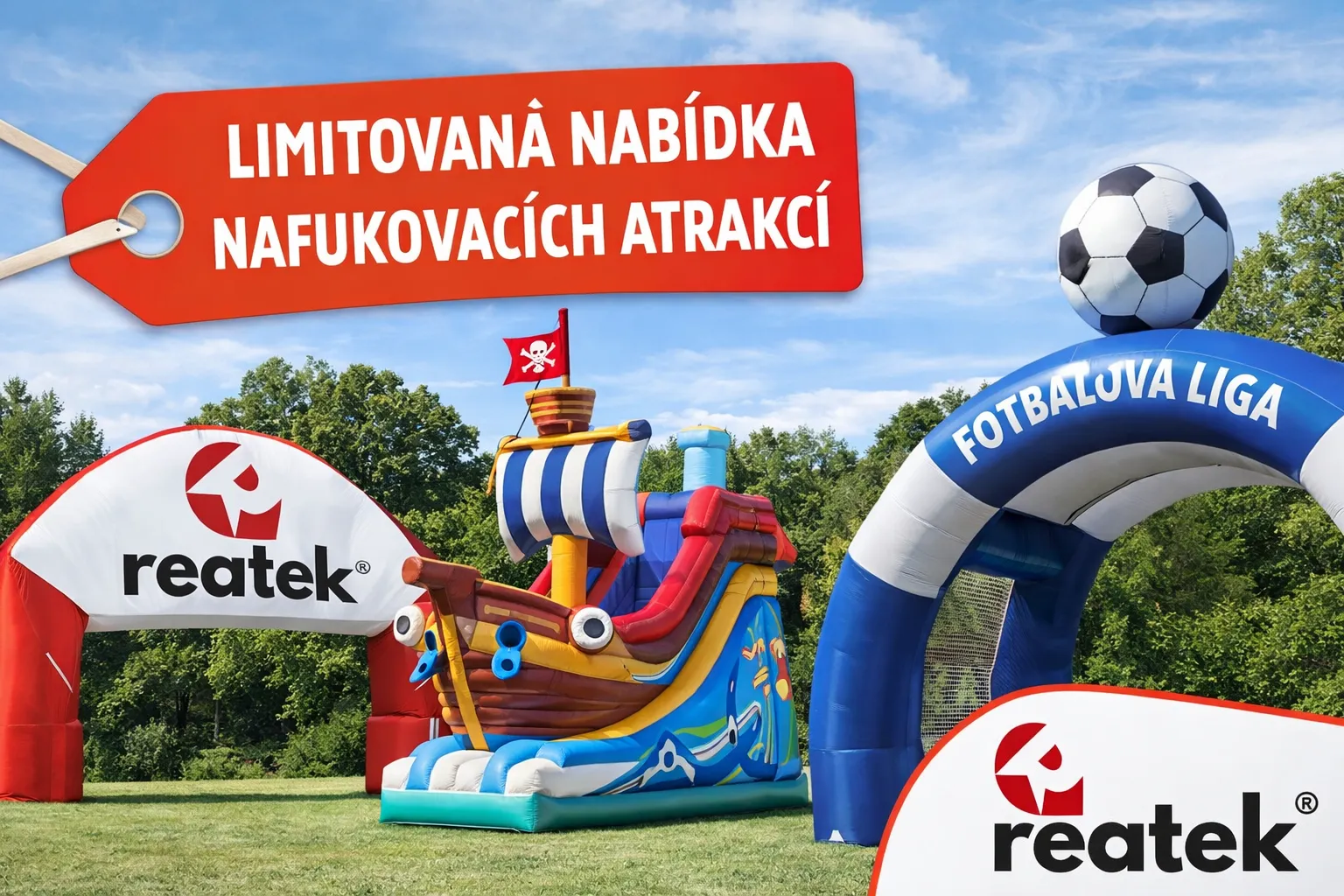 Profesionální nafukovací atrakce Reatek v limitované nabídce pro eventy a promo akce